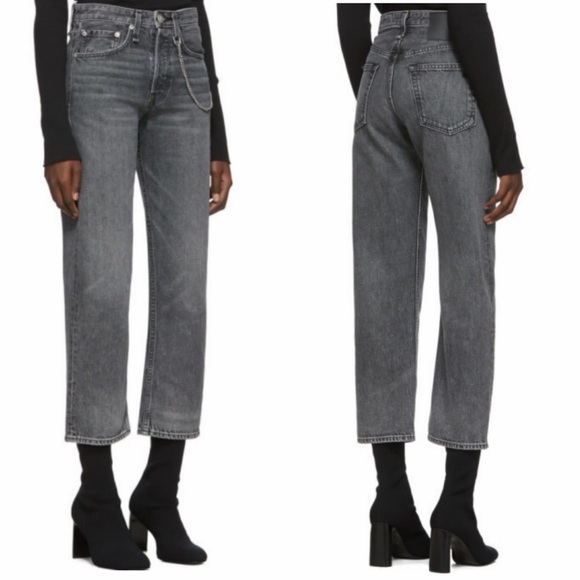 Rag and Bone Maya High Rise Straight Faded Black size 26 - Picture 2 of 11